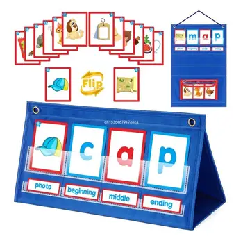 CVC Kelime Oluşturucu Masaüstü fiş dosyası Çadır Kartları Seti Phonics Oyunları Yazım eğitici çocuk için oyuncak Yaş 5, 6, 7, 8 Dropship