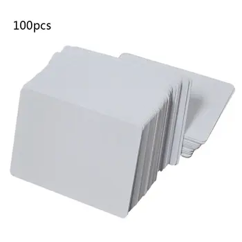 100 Adet Premium Beyaz Boş Mürekkep Püskürtmeli PVC kartlar Beyaz Plastik Çift Taraflı Baskı DIY Rozet Kartları