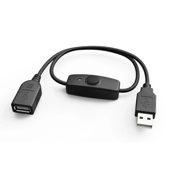 Data Sync USB 2.0 Genişletici Kablosu USB Uzatma Kablosu İle ON OFF Anahtarı Göstergesi Ahududu Pi PC için USB Fan LED Lamba