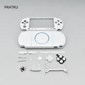 PSP 3000 için Kabuk Değiştirme Ön Kapak Beyaz Alt Kasa Contası Konut Parçası Arka Kavrama Düğmesi Mod Yan çerçeve Özel Kabuk