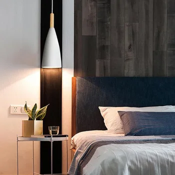 Iskandinav Minimalist LED avize kolye lamba Oturma Başucu Restoran Loft Bar Otel Arka plan Kapalı dekor Asılı ışık