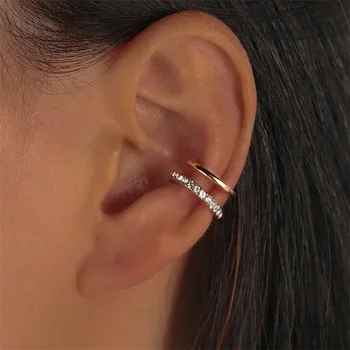 Moda Zarif Rhinestone Kulak Manşet Küpe Kadın Kulak Hiçbir Piercing Kulak Kemik Klip Süper Peri Seksi High-end Küpe Takı
