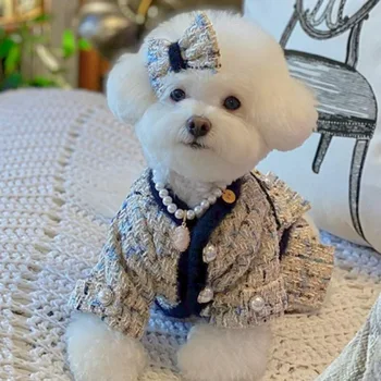 Pet Giysi Kore Versiyonu Küçük ve Orta ölçekli Köpek Teddy Sıcak Pamuk dolgulu giysiler Sonbahar ve Kış Kedi Giydirin