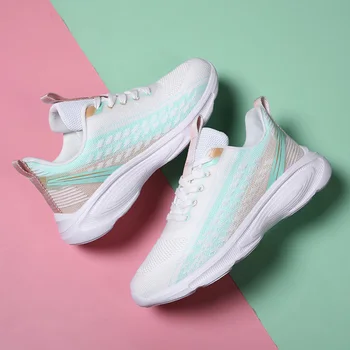 Moda Renkli Kadın koşu ayakkabıları Rahat Kadın Spor Koşucu Spor koşu ayakkabıları Maraton Koşu
