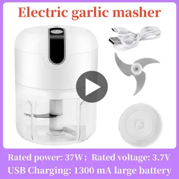 100/250mL Mini Elektrikli Sarımsak Ezici doğrayıcı kesici Zencefil Ezici Makinesi Mutfak Gıda Kırıcı Biber Sebze USB Şarj
