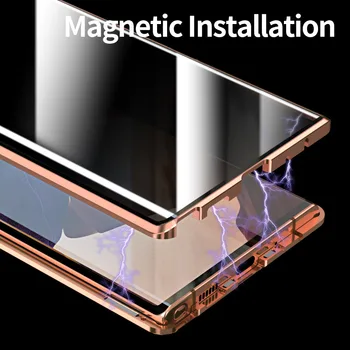 Manyetik Gözetleme Geçirmez Telefon Kılıfı için Samsung Galaxy S22 S23 Ultra Cam Kapaklı Gizlilik Kılıf Kapakları Samsung S22 Artı
