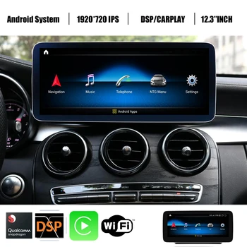 Araba Android 11 GPS Oynatıcı Mercedes Benz C / GLC / V Sınıfı W205 X253 W446 Radyo Stereo Otomatik Navigasyon Wifi Qualcomm 8 Çekirdekli 4G LTE