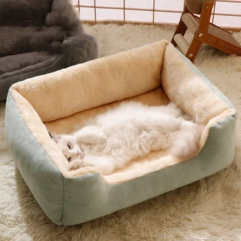 Peluş Kediler Yatak Mat Büyük Kedi köpek halısı Sıcak Pet Yuva Kulübesi Kitty Küçük Orta Büyük Yavru Yavru Artı Boyutu Uyku Yatak