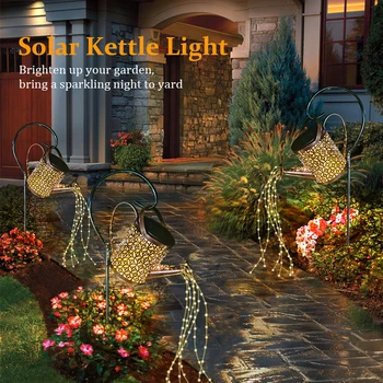 Güneş LED su ısıtıcısı ışık asılı sulama kovası ışıkları açık su geçirmez bahçe dekorasyon titreşimsiz peyzaj avlu fener