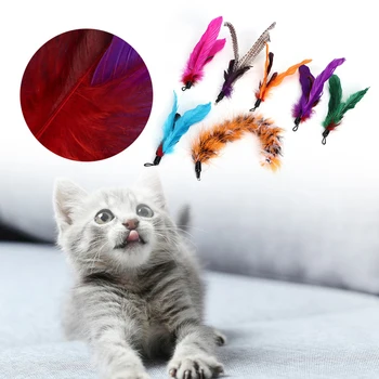7 adet Yedek Kedi Tüy Oyuncak Seti Tüy Yedek Kafa Geri Çekilebilir Kedi Sopa Kedi Ürünleri