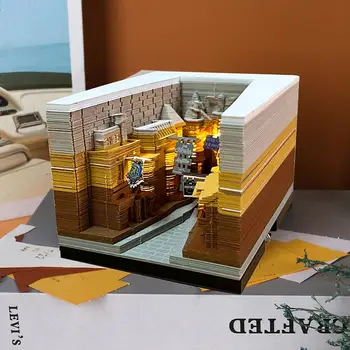 Diagon Alley Yaratıcı 3D Kağıt Oyma Ped Blok Notlar Hediye Kağıt Hary Kırtasiye Yenilik Tasarım Not Aksesuarları O0F3