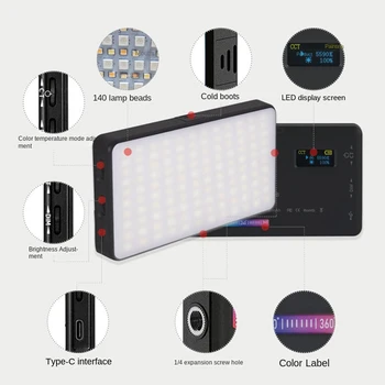 RGB Taşınabilir Cep El LED Aydınlatma SLR Kamera Vlog fotoğraf ışığı Kolay Kurulum Kullanımı Kolay