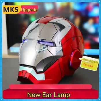 1: 1 Demir Adam Mk5 Elektrikli Ses Kontrolü Kask Cosplay LED Gözler Metal Maske Modeli Heykeli Oyuncaklar Çocuk Yetişkinler için doğum günü hediyesi