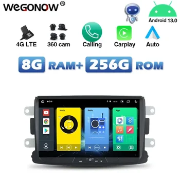 720P Kablosuz Carplay Android 13.0 8G + 256G 4G SIM araç DVD oynatıcı Oynatıcı GPS Radyo wıfı Bluetooth Dacia renault duster Logan Sandero