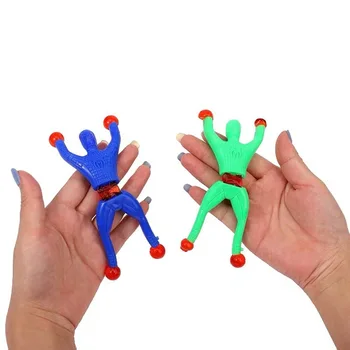 3 ADET Büyük Komik Esnek Tırmanış Erkekler Yapışkan Duvar Oyuncak Çocuk Oyuncakları Tırmanma Flip Plastik Adam Oyuncak Çocuk Çekici Klasik Hediye