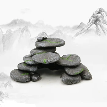 Reçine Kaplumbağa Tırmanma Platformu Bask Teras Simülasyon Arnavut Kaldırımı El Sanatları Akvaryum Peyzaj Dekorasyon evcil hayvan aksesuarları