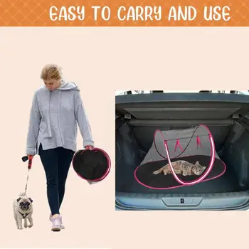 Katlanır Pet Çadır Cibinlik Açık Kamp Taşınabilir Kafes Kediler Köpekler İçin Oyun Evi Çit taşıması ve kullanımı kolay Evcil Hayvan Malzemeleri