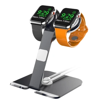 Taban için Uygun Apple Watch 3 4 5 Kararlı Kablo Dock Montaj Braketi Standı Çift Saat Tutucu