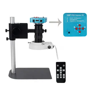 38mp Monoküler Mikroskop 1080p Usb Endüstriyel Kamera Led Beyaz halka ışık 130x Dijital Mikroskop Cep Telefonu Tamir İçin