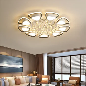 Modern tavan led tavan ışık oturma odası yatak odası için süspansiyon armatür restoran mutfak Kristal led tavan lambası