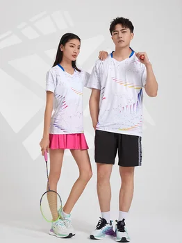 2023 Badminton T-Shirt Erkek / Kadın Çocuk Tenis Gömlek Hızlı Kuru Eğitim Voleybol Masa Tenisi Nefes Gömlek Erkek Kadın