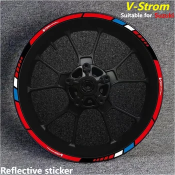 Için V-Strom DL650 / 1000 / 1050XT Yansıtıcı Motosiklet Aksesuarları Jant Lastik Modifikasyon Sticker Hub Çıkartmaları Jant Şerit Bant nss