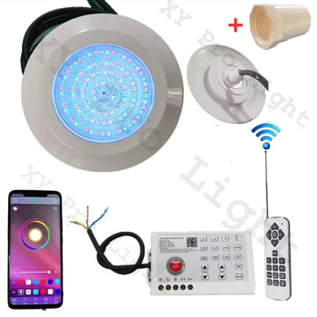 RGB LED havuz ışığı 12W Bluetooth APP Kontrolü DC12V Açık / Kapalı sualtı ışığı Çeşme Peyzaj Lambası Piscina Luz Spot