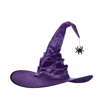 2 Adet Buruşuk cadı şapkası Çocuklar Yetişkinler için Cadılar Bayramı Partisi Cosplay Kostüm Sahne Ürkütücü cadı şapkası Cadılar Bayramı Partisi için Kap