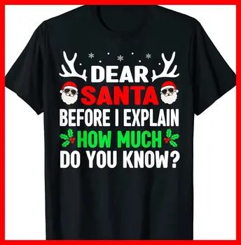 Komik Noel Gömlek Sevgili Santa Açıklayabilirim T-Shirt