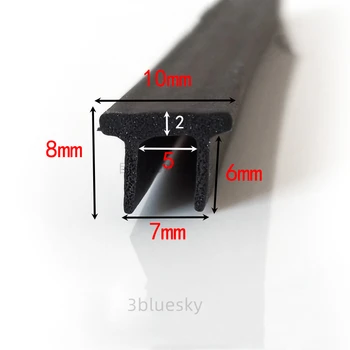 Boşluk Kapağı EPDM Köpük Kauçuk T Şerit Cam Metal Ahşap Kenar Muhafaza Kalkanı Araba Kablosu Güneş Fotovoltaik sızdırmazlık bandı 10x8mm Siyah