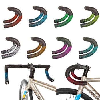 Krizantem desen Yol Bisikleti Bar Bant Degrade Renk Gidon Bantları EVA / PU Yumuşak Anti-Titreşim Wrap Bant Dayanıklı Bar Bartape