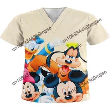 Disney T-shirtv Yaz kadın Giyim Ücretsiz Kargo Gümrükleme Artı Boyutu Üstleri Y2k Minnie Mouse Çiftler T-shirt Moda En Sevimli