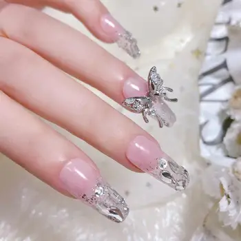 1 Adet tırnak mücevheri Güzel Geometrik Tırnak Charm Kelebek Ekleme Kanat Nail Art Takı Kadınlar için