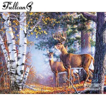 diy elmas boyama çapraz dikiş orman geyik hayvan tam matkap 5d taklidi nakış satış mozaik resim ev dekor AA3604