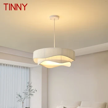 TENEKE Modern kolye avize ışık LED yaratıcılık Vintage Pleats beyaz asılı lamba ev yemek odası yatak odası için