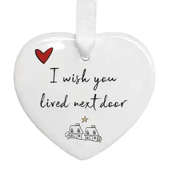 Aşk Kalp Asılı Süsleme Keşke Yaşamış Yandaki Yaratıcı Seramik Kalp Kolye İşareti Noel Ağacı Çantaları Sırt Çantaları
