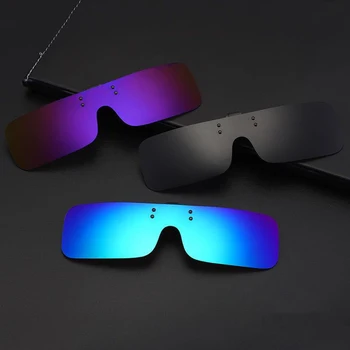 Erkekler Kadınlar Araba Sürücü Gözlük Anti-UVA UVB polarize güneş gözlükleri Sürüş Gece Görüş Lens güneş gözlüğü üzerinde klip İç Aksesuar